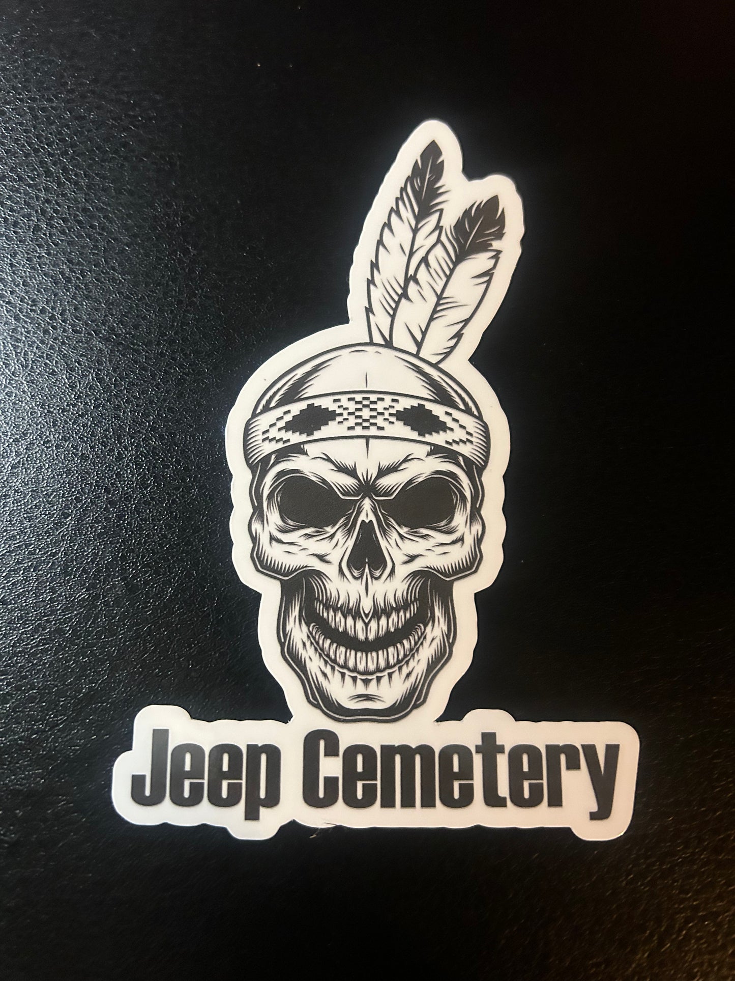Jeepcemetery 2 Feather Skull Large Vinyl Decal